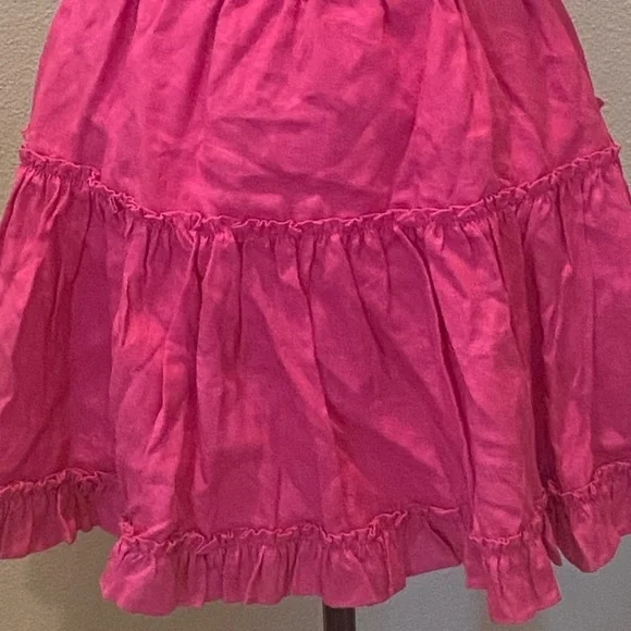 Hill House Pink Bougainvillea Linen A Line Ruffled Tiered Paz Skirt XL NWT - Picture 3 of 5